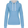 Sweat-shirt capuche contrastée femme