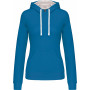 Sweat-shirt capuche contrastée femme