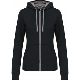 Sweat-shirt zippé capuche femme