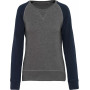 Sweat-shirt BIO bicolore col rond manches raglan femme