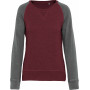 Sweat-shirt BIO bicolore col rond manches raglan femme