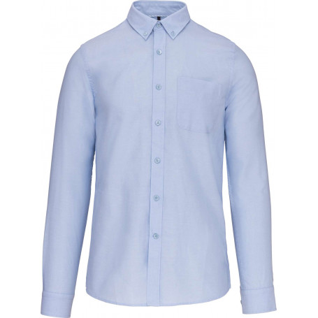 Chemise oxford lavée manches longues homme