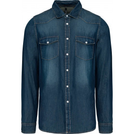 Chemise denim manches longues homme