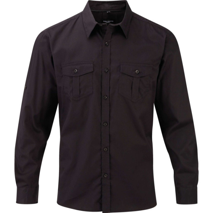 Chemise manches longues patte de réglage Russell collection