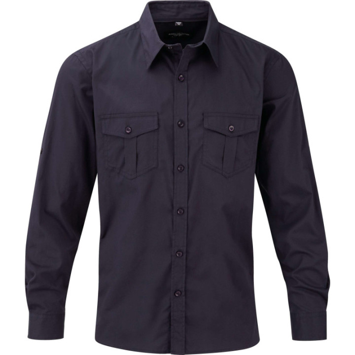 Chemise manches longues patte de réglage Russell collection