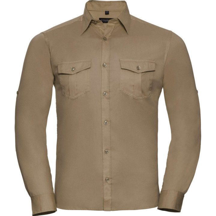 Chemise manches longues patte de réglage Russell collection