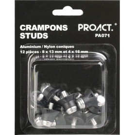 Boîte de 12 crampons alu/nylon coniques Proact