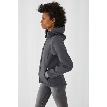 Veste capuche femme softshell b&c