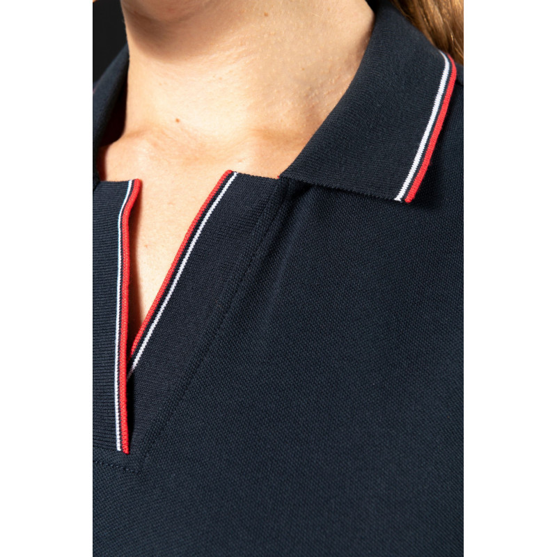Polo sans manches femme 100% coton maille piquée