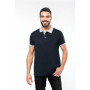 Polo piqué bicolore homme