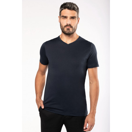 T-shirt Supima col V manches courtes homme