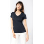 T-shirt Supima col V manches courtes femme