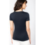 T-shirt Supima col V manches courtes femme