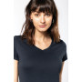 T-shirt Supima col V manches courtes femme