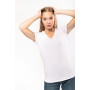 T-shirt col v manches courtes femme