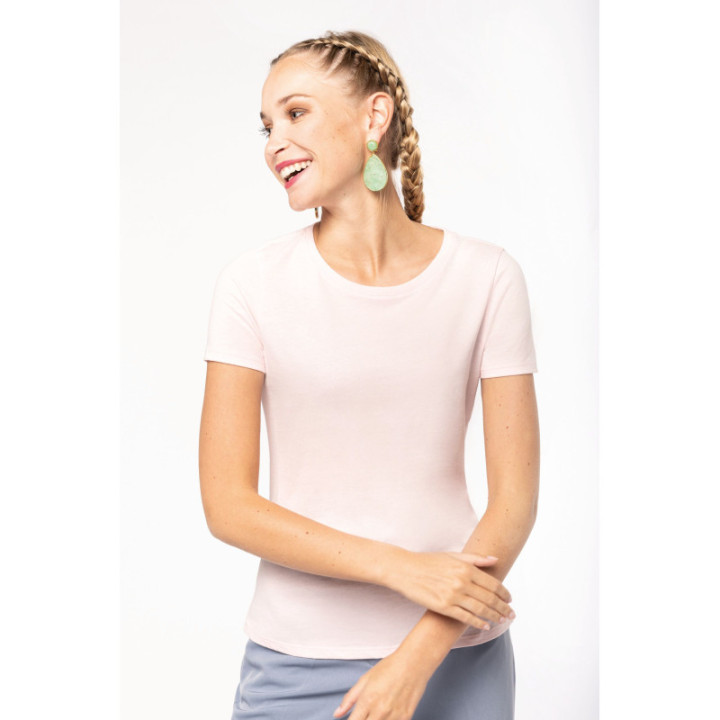 T-shirt bio col rond femme