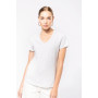 T-shirt femme manches courtes encolure v kariban