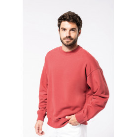 Sweat-shirt unisexe coupe oversize à col rond avec tissu écoresponsable