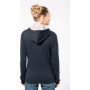 Sweat-shirt capuche contrastée femme