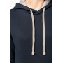 Sweat-shirt capuche contrastée femme