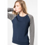 Sweat-shirt BIO bicolore col rond manches raglan femme