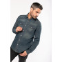 Chemise denim manches longues homme