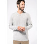 Pull homme avec un col en V, tissu coton/polyester écoresponsable