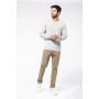 Pull homme avec un col en V, tissu coton/polyester écoresponsable