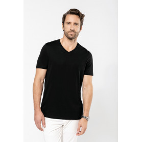 T-shirt homme coton Supima col V manches courtes