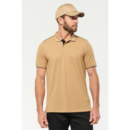 Polo daytoday contrasté manches courtes homme