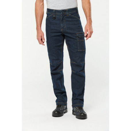 Pantalon denim multipoches homme