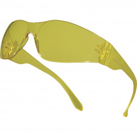 Boîte de 10 paires de lunettes monobloc en polycarbonate jaune
