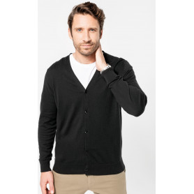 Cardigan homme en coton Supima, coupe droite chic et épuré