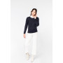 Pull femme en coton Supima, col rond, coupe élégante