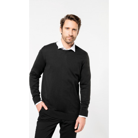 Pull homme en coton Supima, col rond, tissu doux et robuste