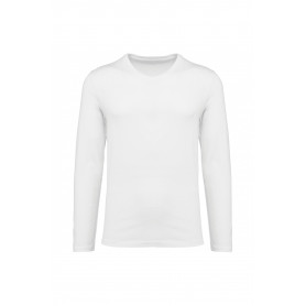 T-shirt coton Supima col V manches longues homme