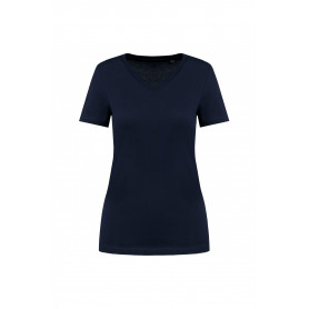 T-shirt femme coton supima col v manches courtes