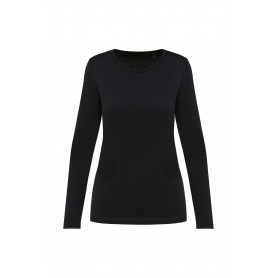 T-shirt à col rond et manches longues femme