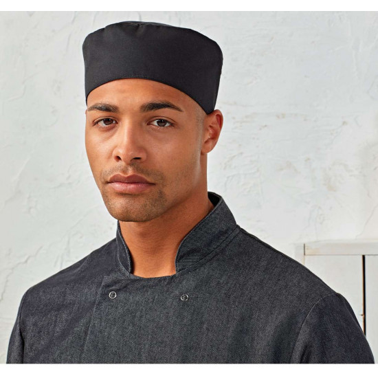 Calot rond de cuisinier élastiqué