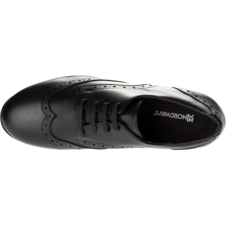 Chaussure femme de service antidérapante cuir noir NORDWAYS