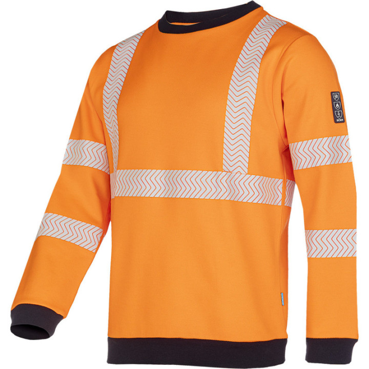 Sweat haute visibilité orange ARC multirisques Sioen