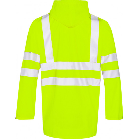 Veste de pluie haute visibilité avec capuche fixe