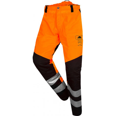 BasePro HV EN ISO 20471 class 2 Pantalon anti-coupure, EN 381-5 classe 1 type A