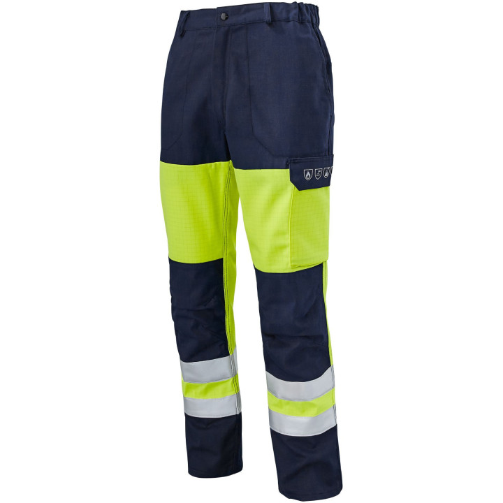 Pantalon de travail jaune fluo multirisques haute visibilité