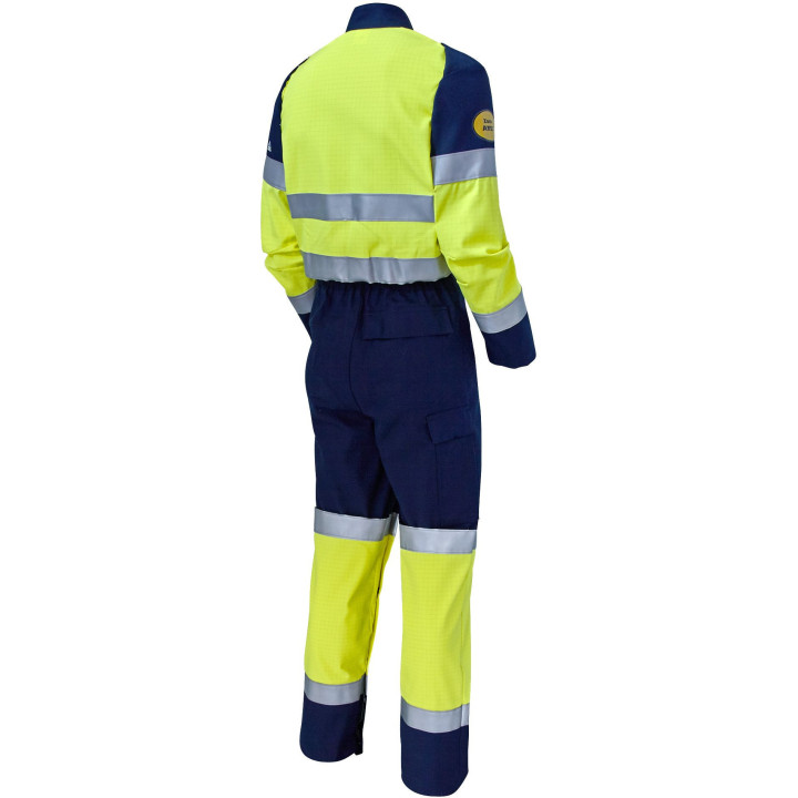 Combinaison de travail jaune fluo ATEX multirisques pro