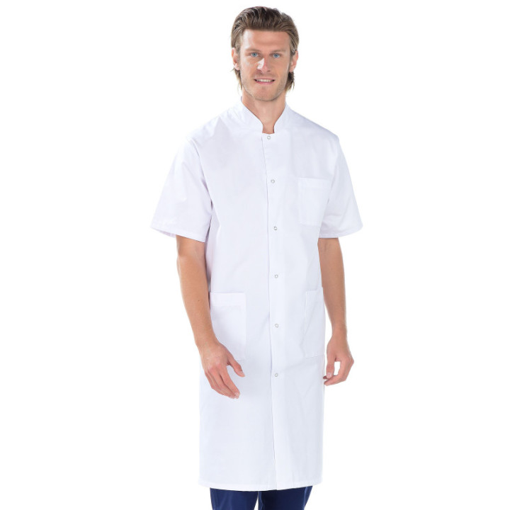 Blouse manches courtes médicale homme REMI blanche
