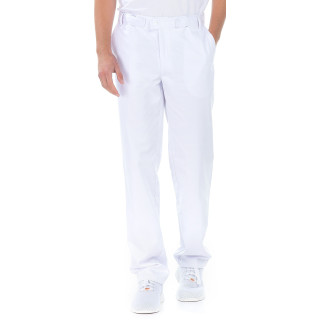 Pantalon homme polycoton satin médical blanc REMI