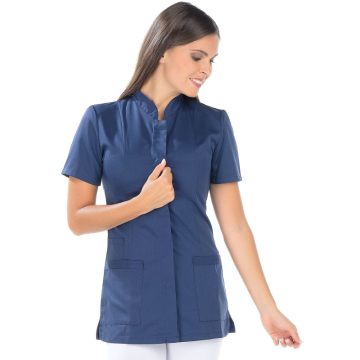 Tunique médicale femme Tencel polyester manches courtes