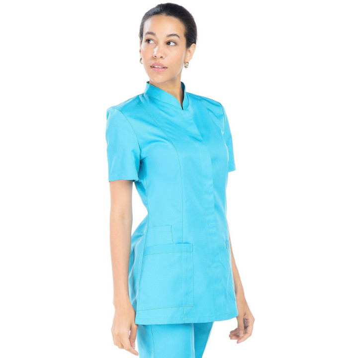 Tunique médicale femme Tencel polyester manches courtes