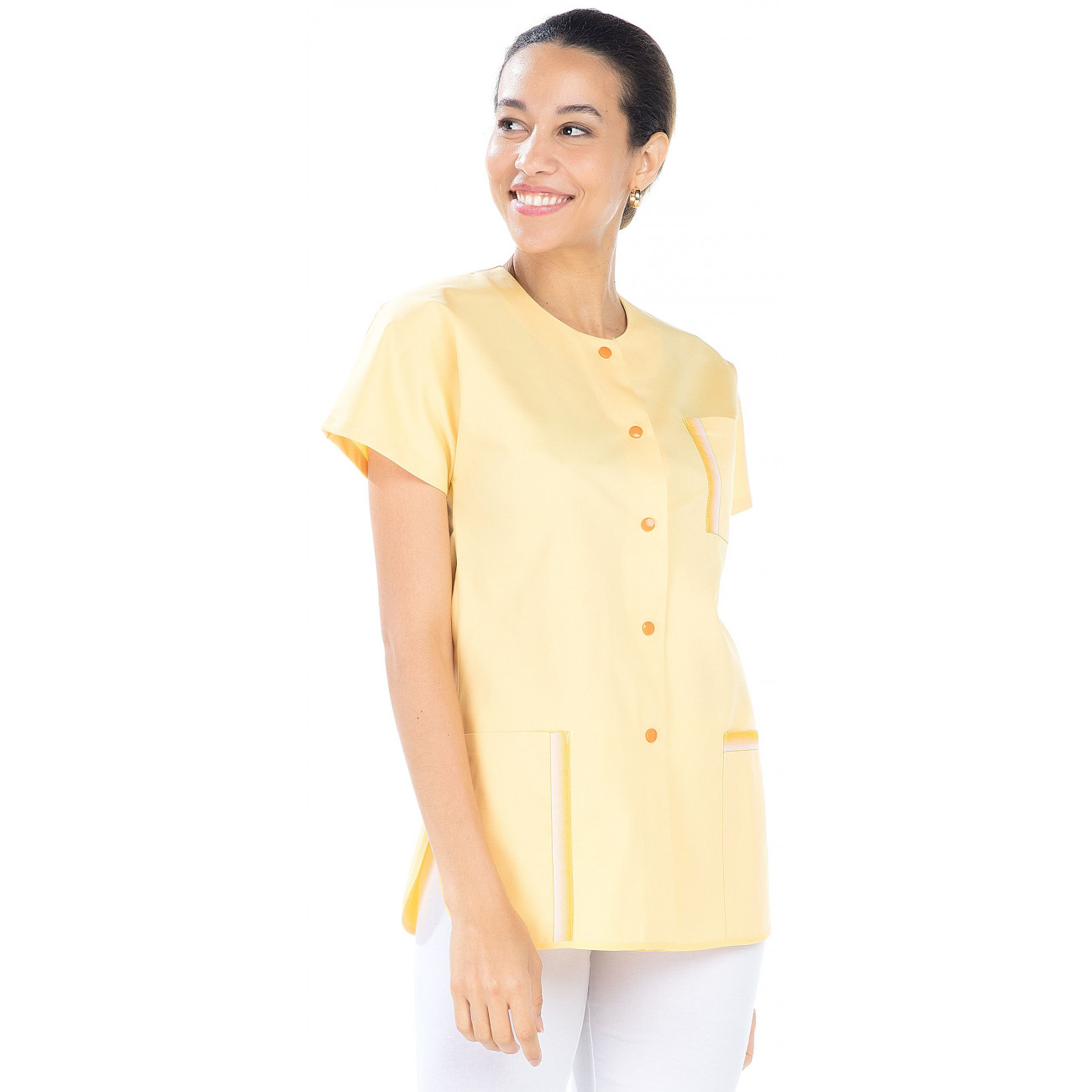 Tunique femme couleur manches courtes coupe liquette